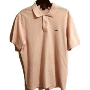 Pink Pique Polo Shirt Short Sleeve Size M Top